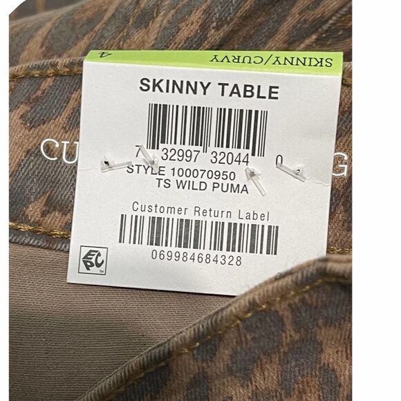 Style & Co Wild Puma Skinny Jeans Curvy Mid Rise Tummy Control Animal Print 4 - Picture 4 of 15